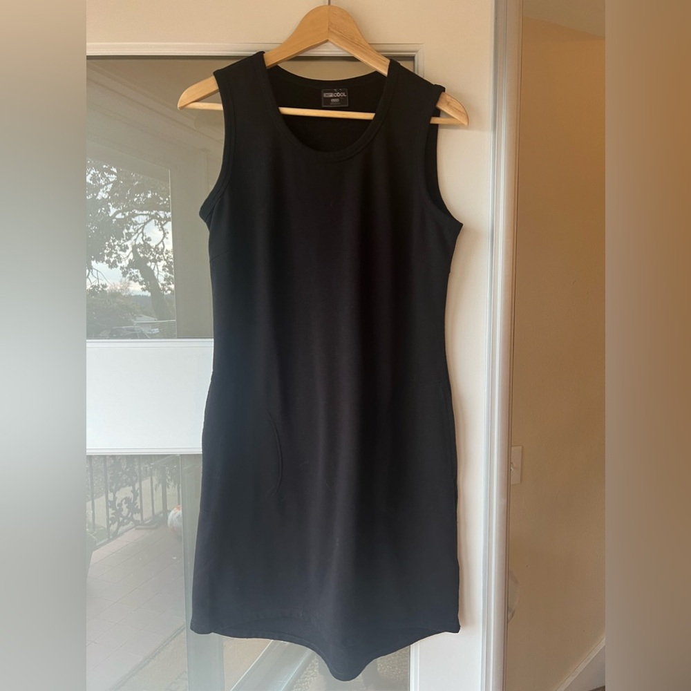 Super soft black thick jersey sleeveless dress